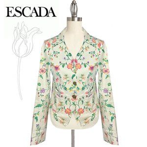 ESCADA Vintage Sport Floral Demin Jacket S